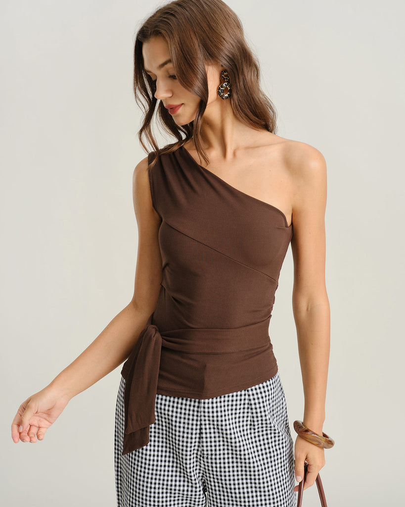 Women's knitted elastic pull-up top Tops - RIHOAS