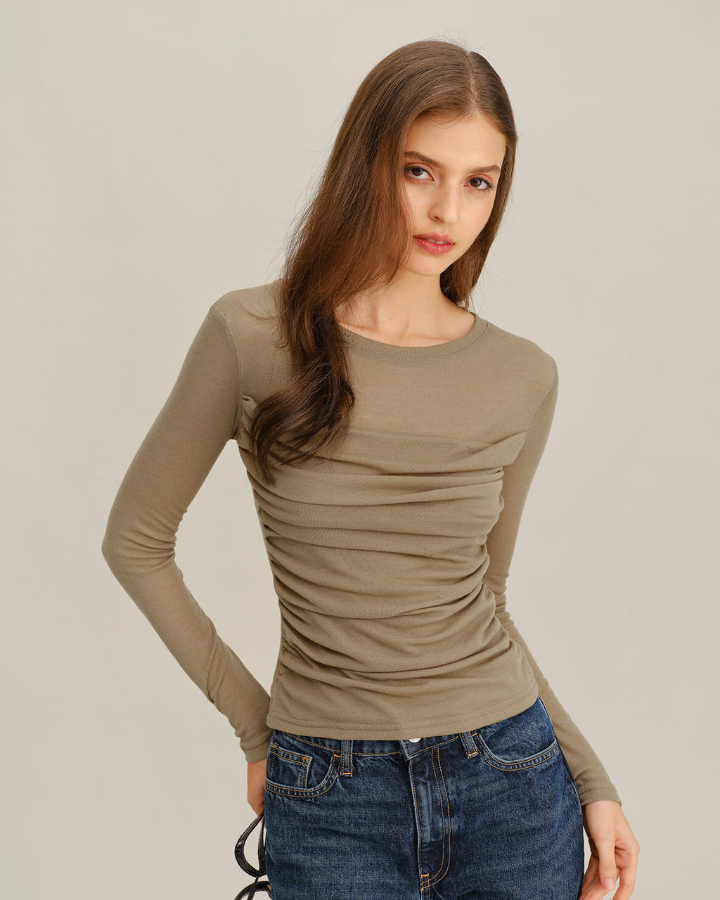 Women's Knitted Imitation Tencel Tee Tops - RIHOAS