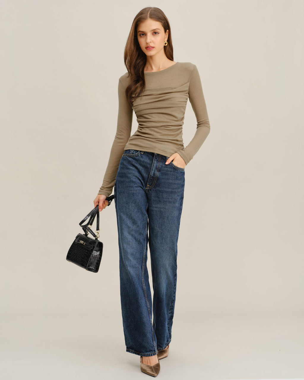 Women's Knitted Imitation Tencel Tee Tops - RIHOAS