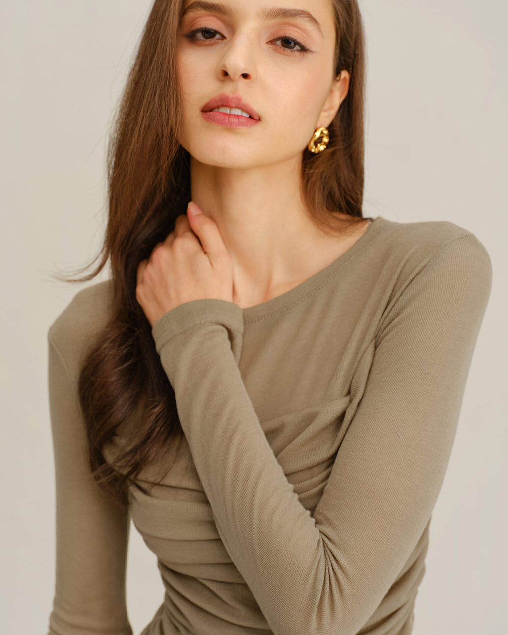 Women's Knitted Imitation Tencel Tee Tops - RIHOAS
