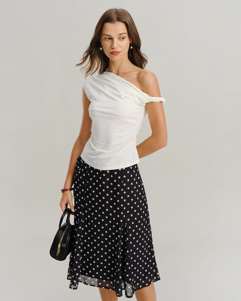 Women's knitted modal Top White Tops - RIHOAS