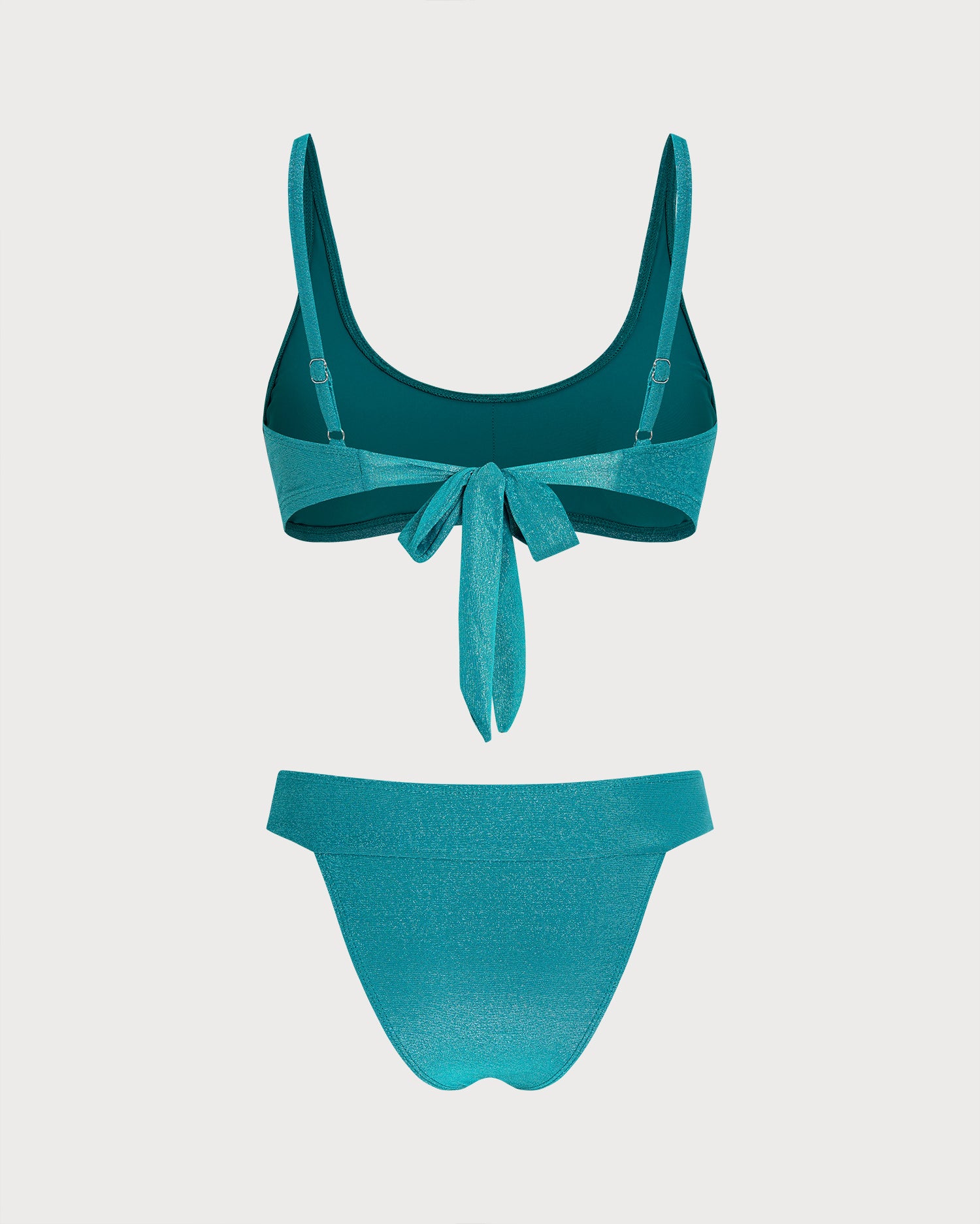 Green Lurex Triangle Bikini Set 05