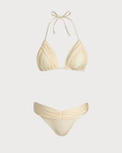 Women's Knitted Nylon Bikini Set Light Yellow Bikinis - RIHOAS
