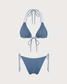 Women's Knitted Nylon Color Block Bikini Set Bikinis - RIHOAS