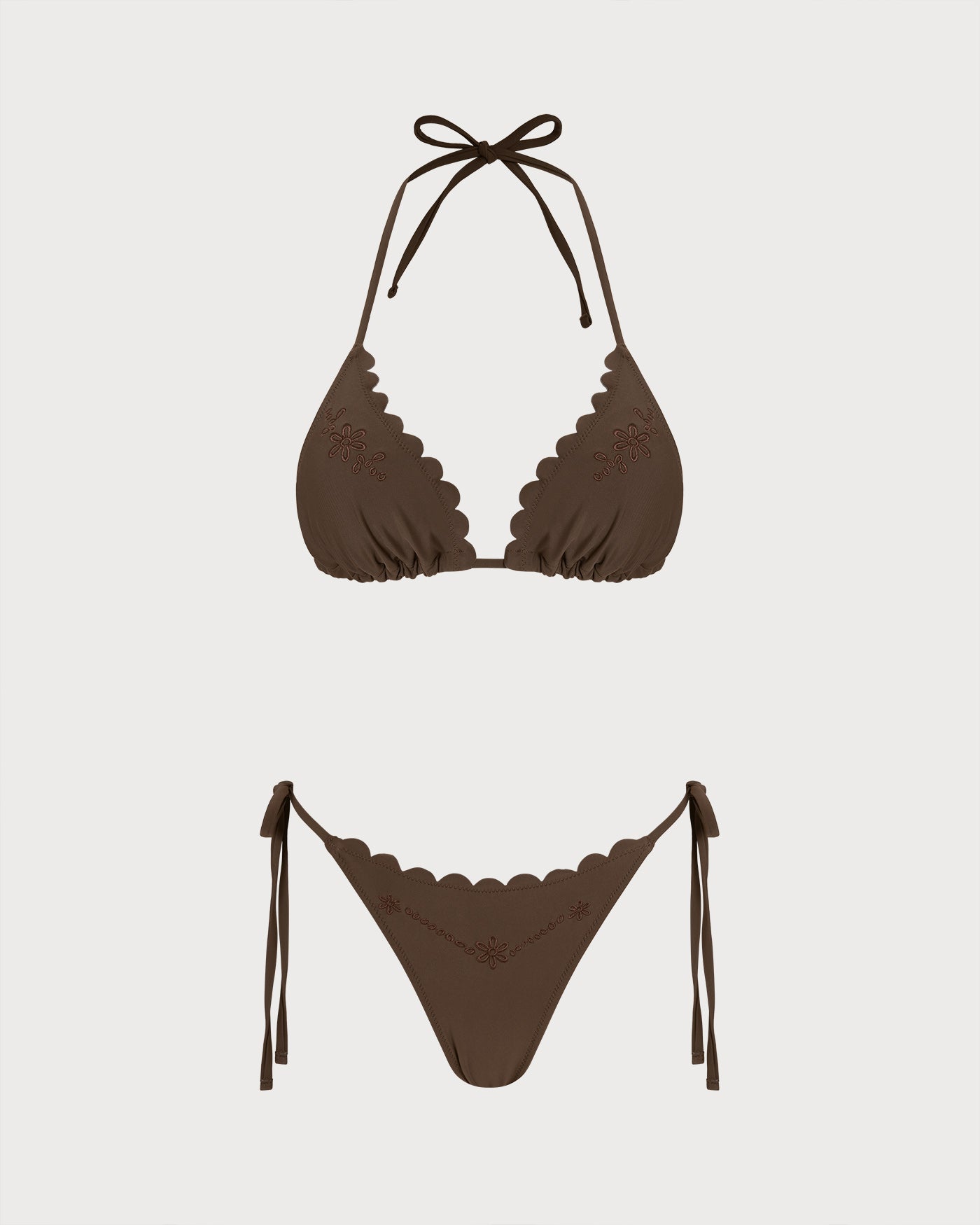 Women's Knitted Nylon Embroidered Bikini Set Bikinis - RIHOAS