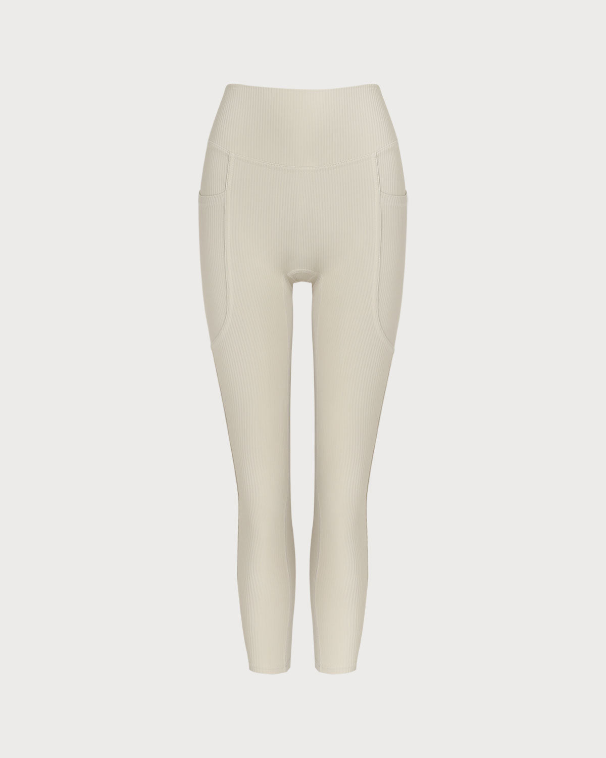 Beige Quick-drying High Waisted Yoga Leggings - RIHOAS