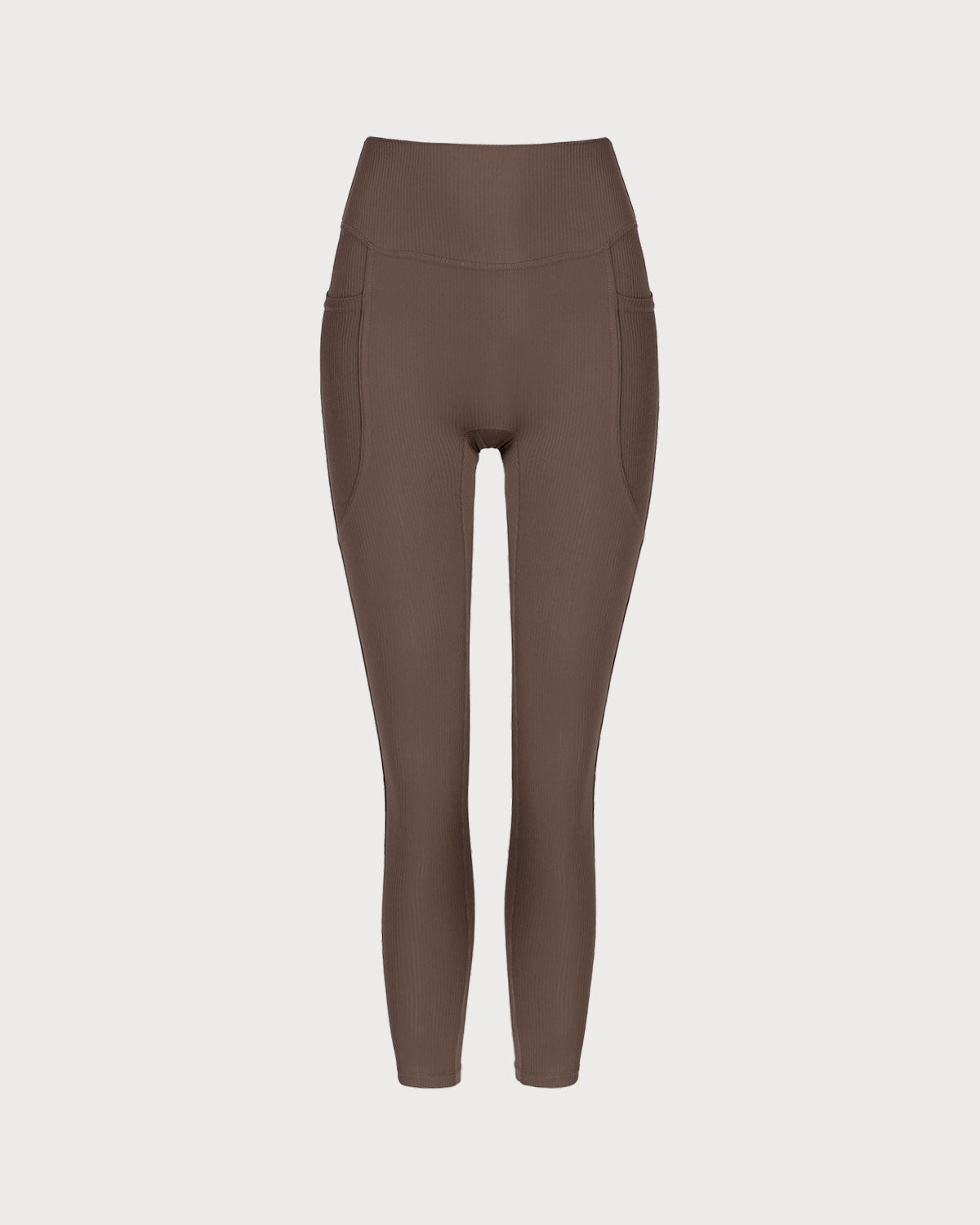 Brown Quick-drying High Waisted Yoga Leggings - RIHOAS