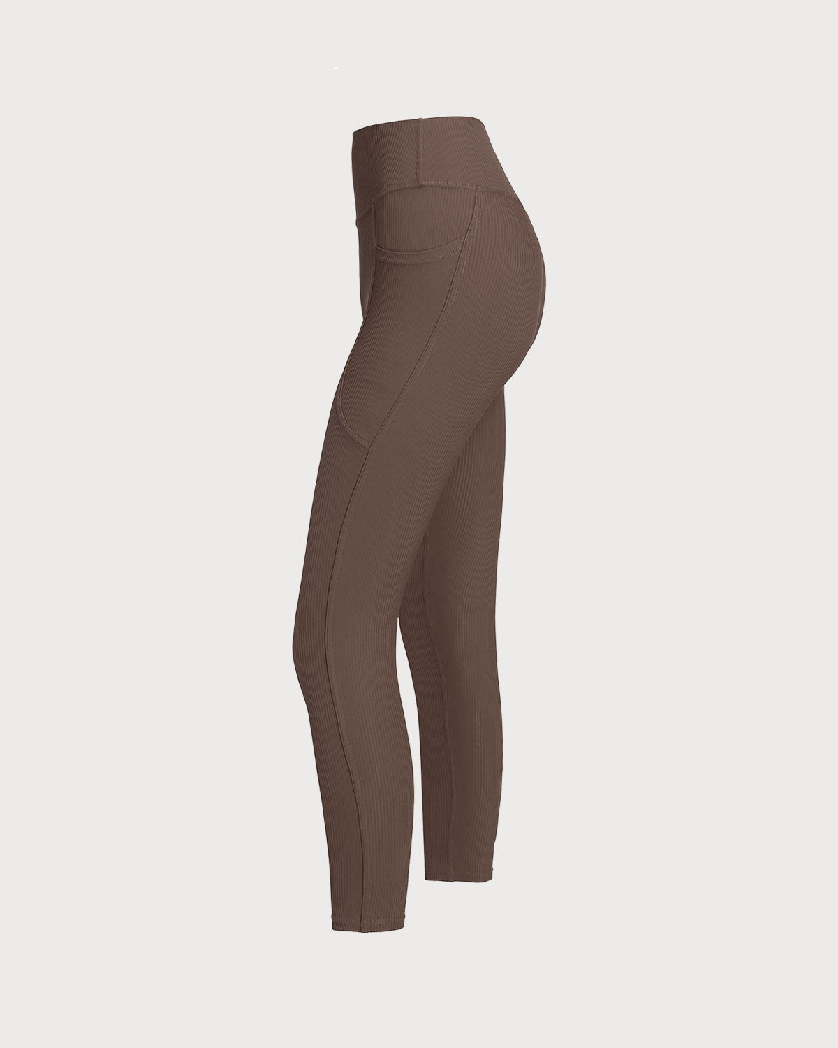 Brown Quick-drying High Waisted Yoga Leggings - RIHOAS
