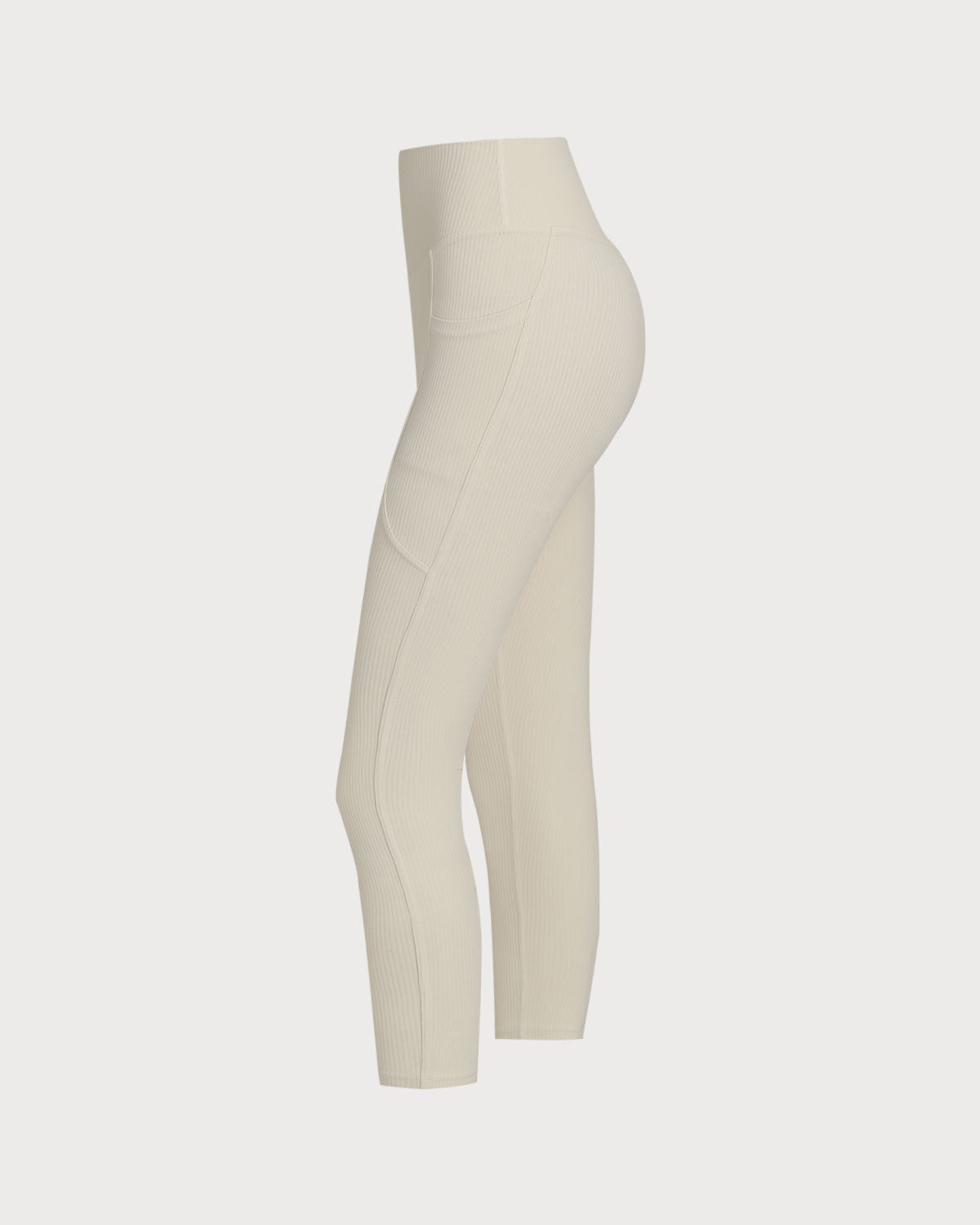 Beige Quick-drying High Waisted Yoga Leggings - RIHOAS