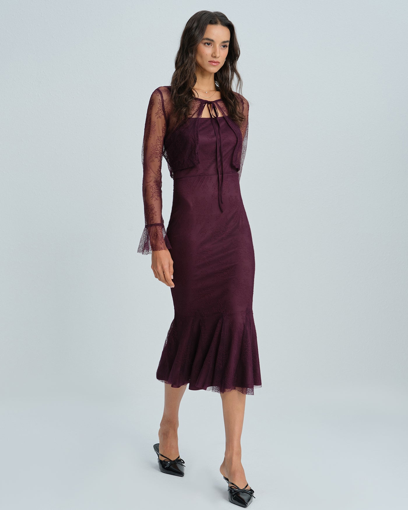 Women's Knitted Nylon Midi Dress Dresses - RIHOAS