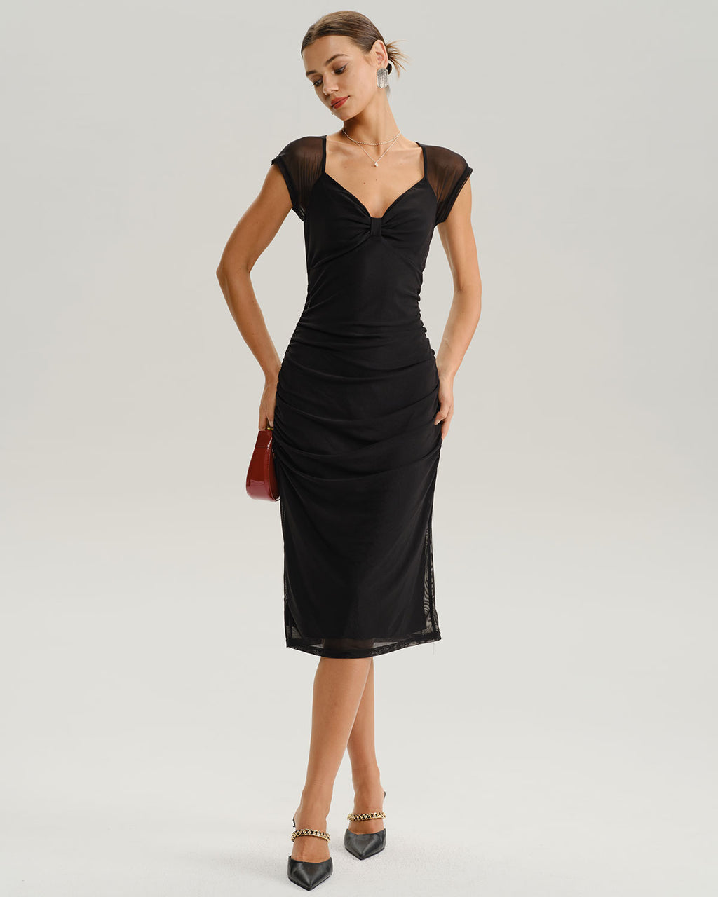 Women's Knitted Nylon Midi Dress Dresses - RIHOAS