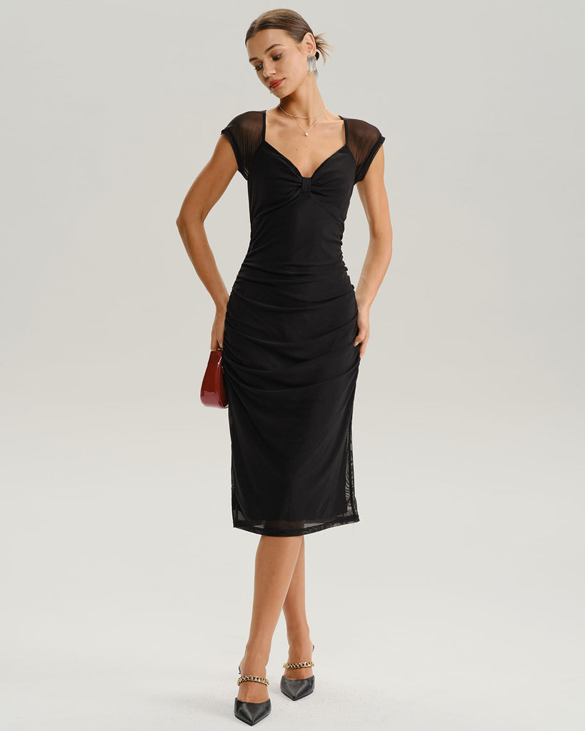 Women's Knitted Nylon Midi Dress Dresses - RIHOAS
