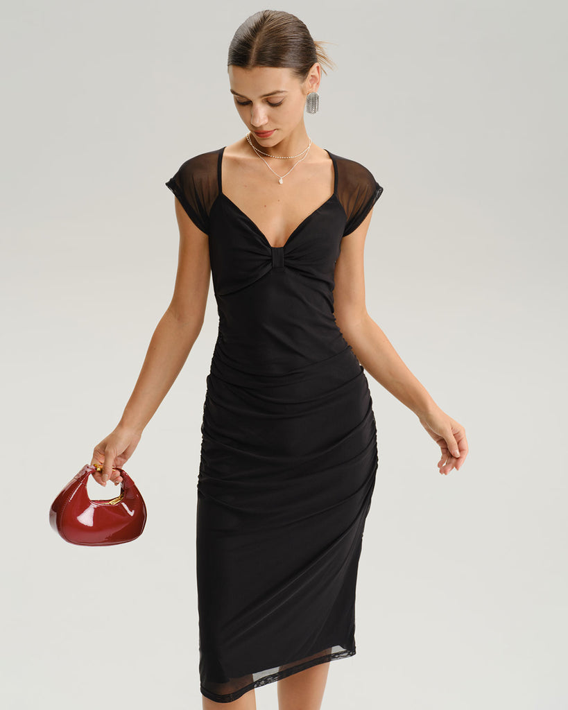 Women's Knitted Nylon Midi Dress Dresses - RIHOAS
