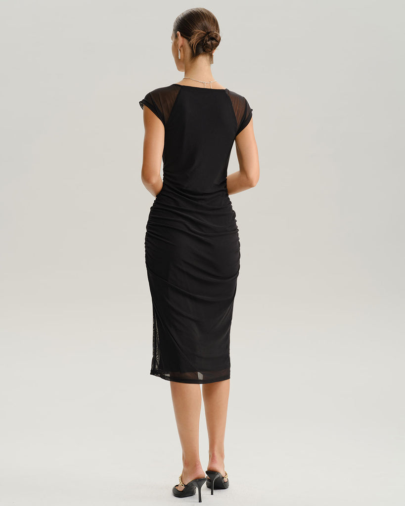 Women's Knitted Nylon Midi Dress Dresses - RIHOAS