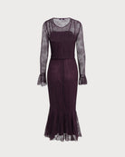 Women's Knitted Nylon Midi Dress Dresses - RIHOAS