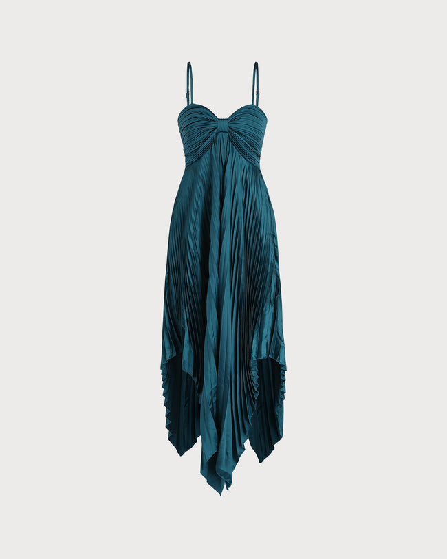Women's Knitted Nylon Midi  Dress Green Dresses - RIHOAS