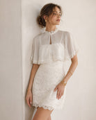Women's Knitted Nylon Mini Dresses Beige - RIHOAS