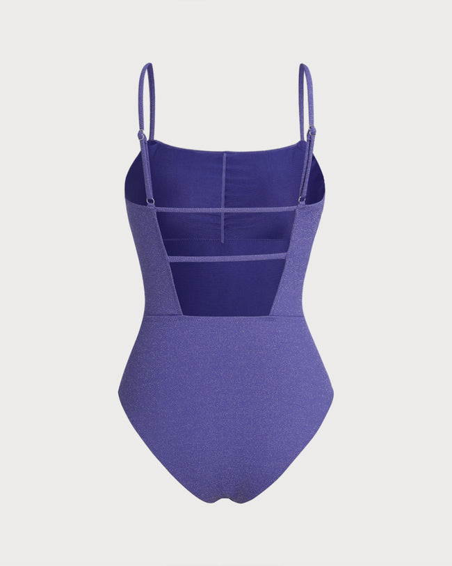 Purple X Cross High Stretch One-Piece Swimsuit & Reviews