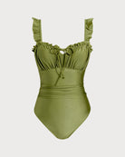 Women's Knitted Nylon One-Pieces Green One-Pieces - RIHOAS