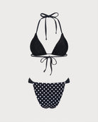 Women's Knitted Nylon Polka Dot Bikini Set Bikinis - RIHOAS