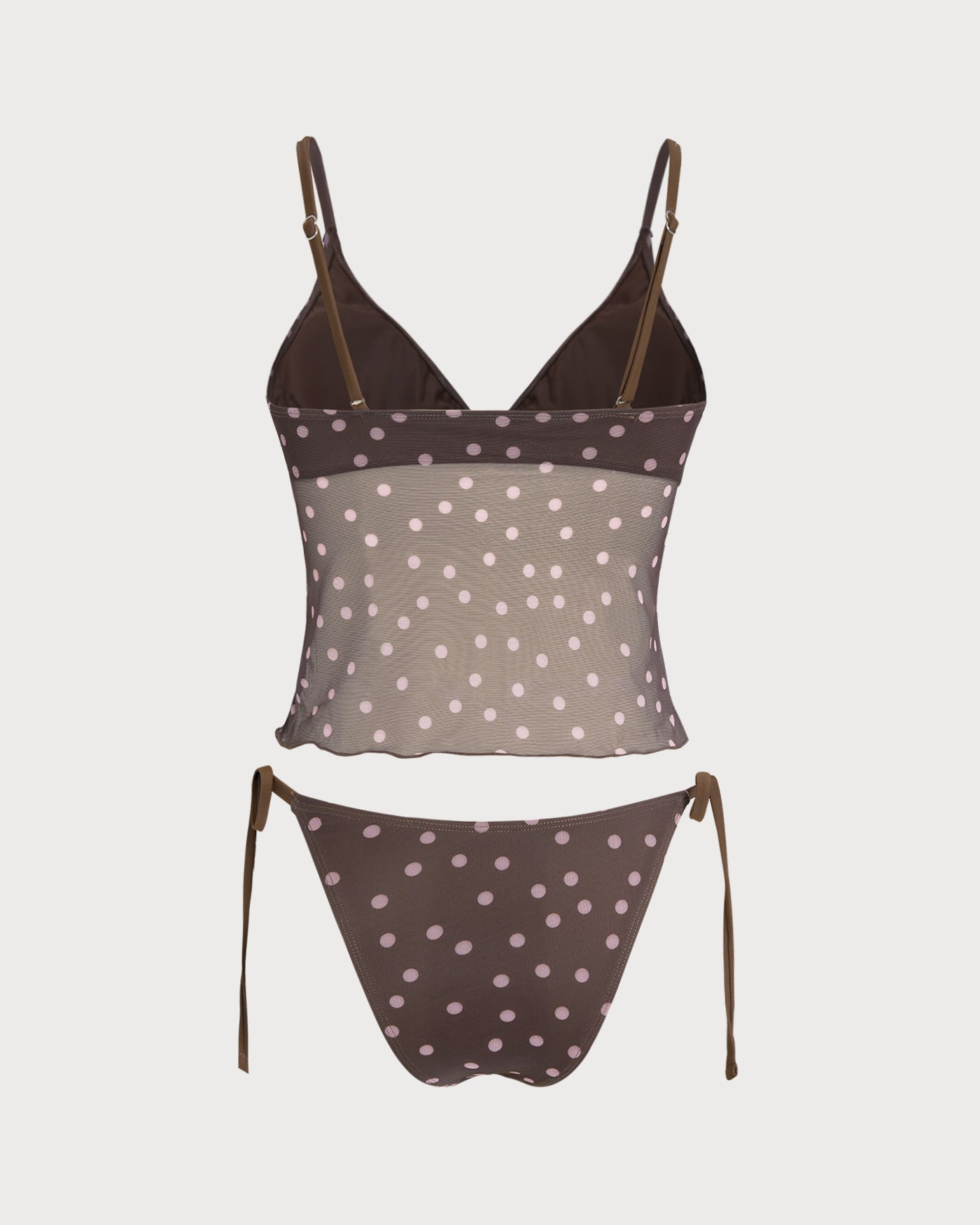 Women's Knitted Nylon Polka Dot Tankini Suit Tankinis - RIHOAS