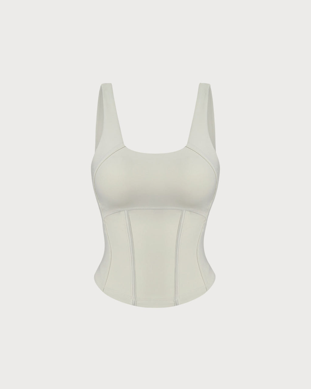 White Scoop Neck Yoga Tank Top - RIHOAS