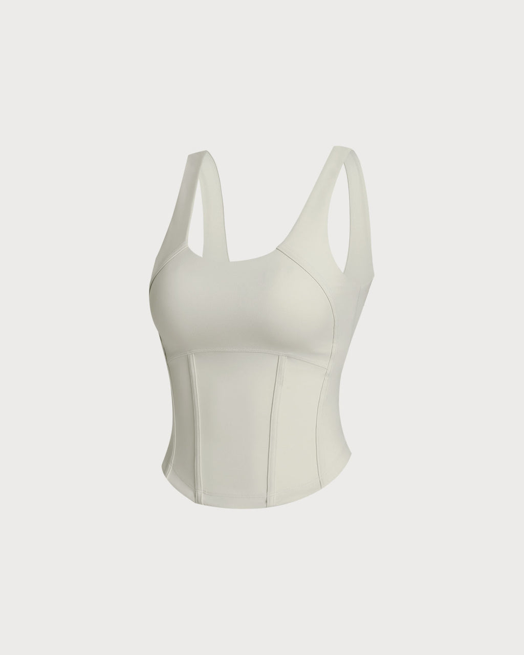 White Scoop Neck Yoga Tank Top - RIHOAS