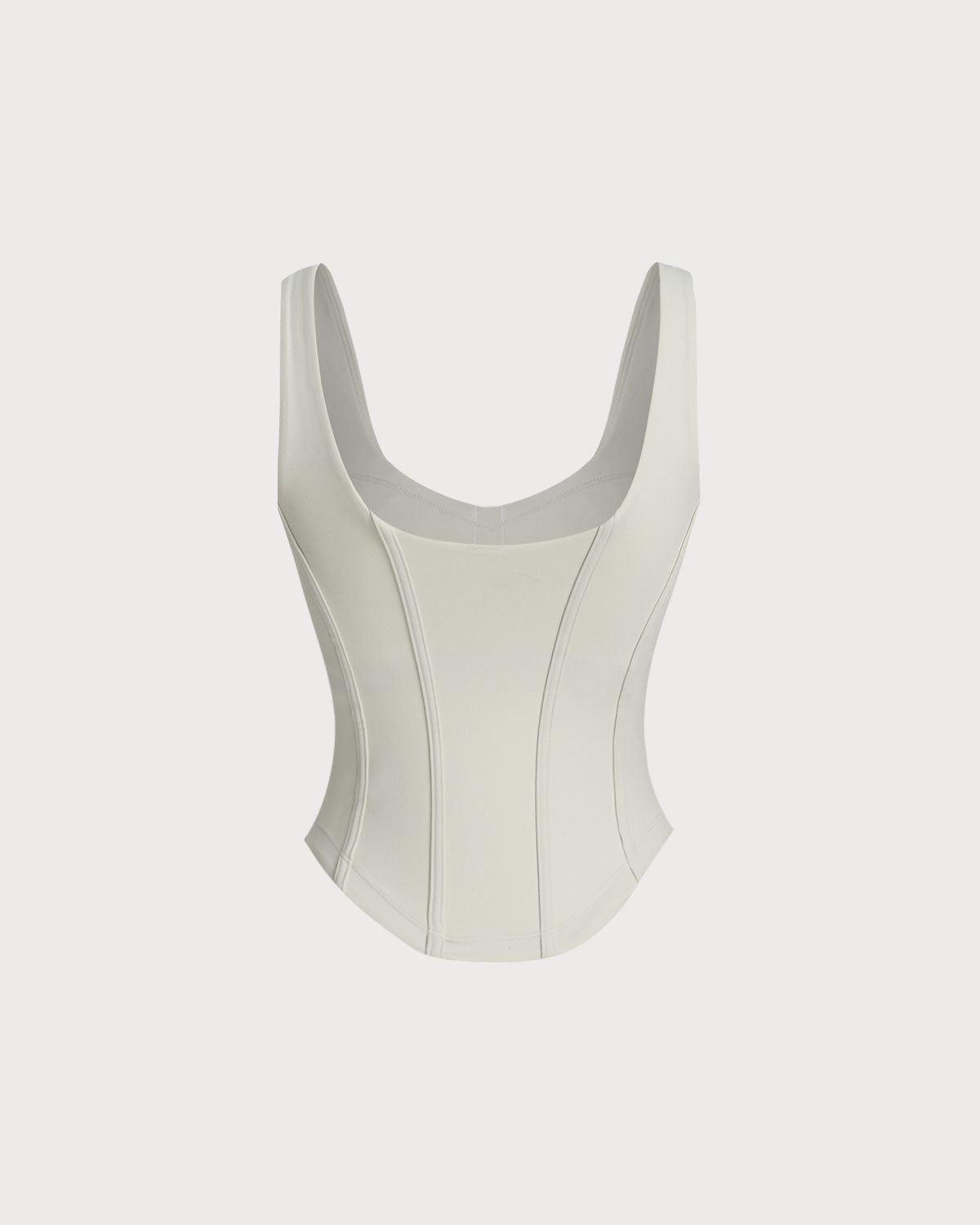 White Scoop Neck Yoga Tank Top - RIHOAS