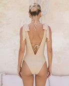 Women's Knitted Nylon Silver Bikini Set Bikinis - RIHOAS