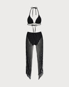 Women's Knitted Nylon Silver Thread Bikini Set Bikinis - RIHOAS