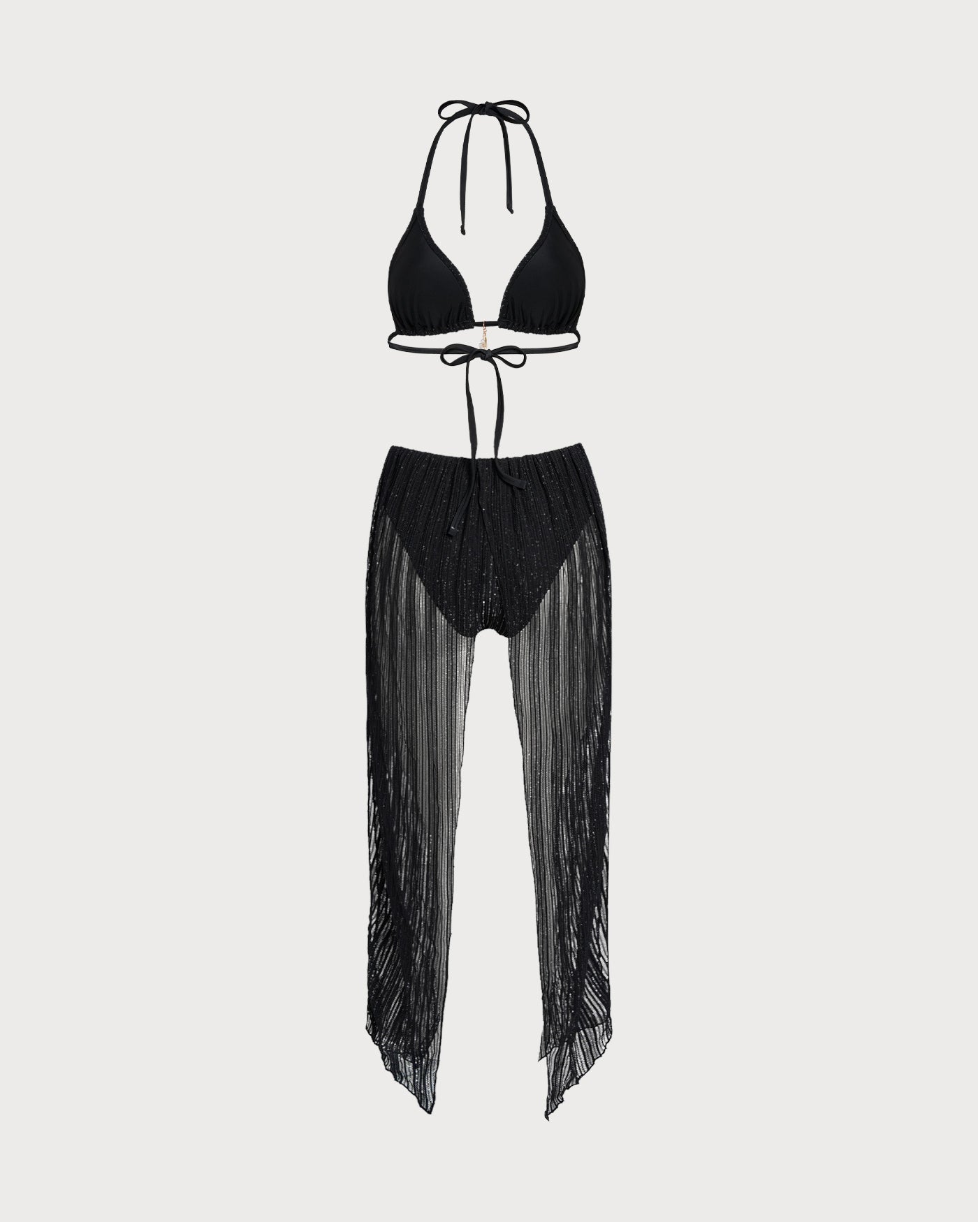 Women's Knitted Nylon Silver Thread Bikini Set Bikinis - RIHOAS