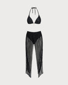 Women's Knitted Nylon Silver Thread Bikini Set Bikinis - RIHOAS