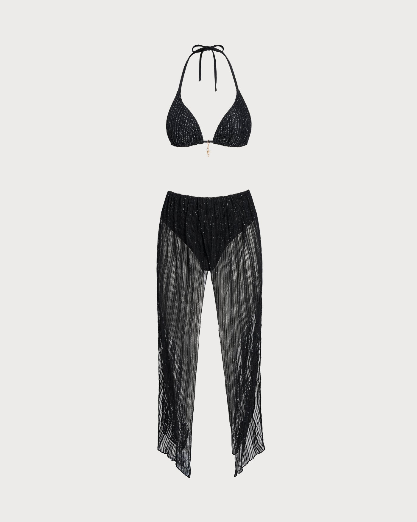 Women's Knitted Nylon Silver Thread Bikini Set Bikinis - RIHOAS