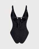 Women's Knitted Nylon Silver Thread One-Piece Swimsuit One-Pieces - RIHOAS