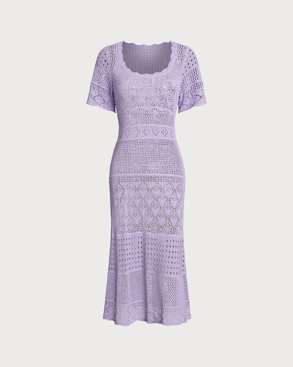Women's Knitted Nylon Sweater Dress Purple Dresses - RIHOAS