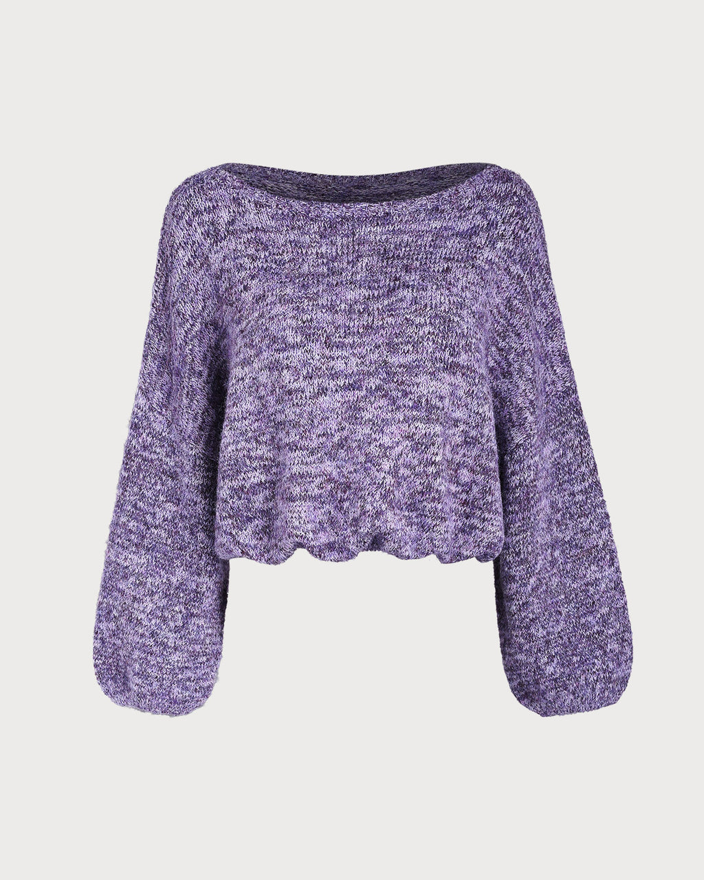 Women's Knitted Nylon Sweater Purple Tops - RIHOAS
