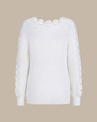 White Boat Neck Cut Out Sweater 03