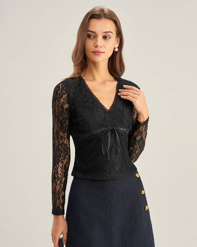 Women's Knitted Nylon Tees Black Tops - RIHOAS