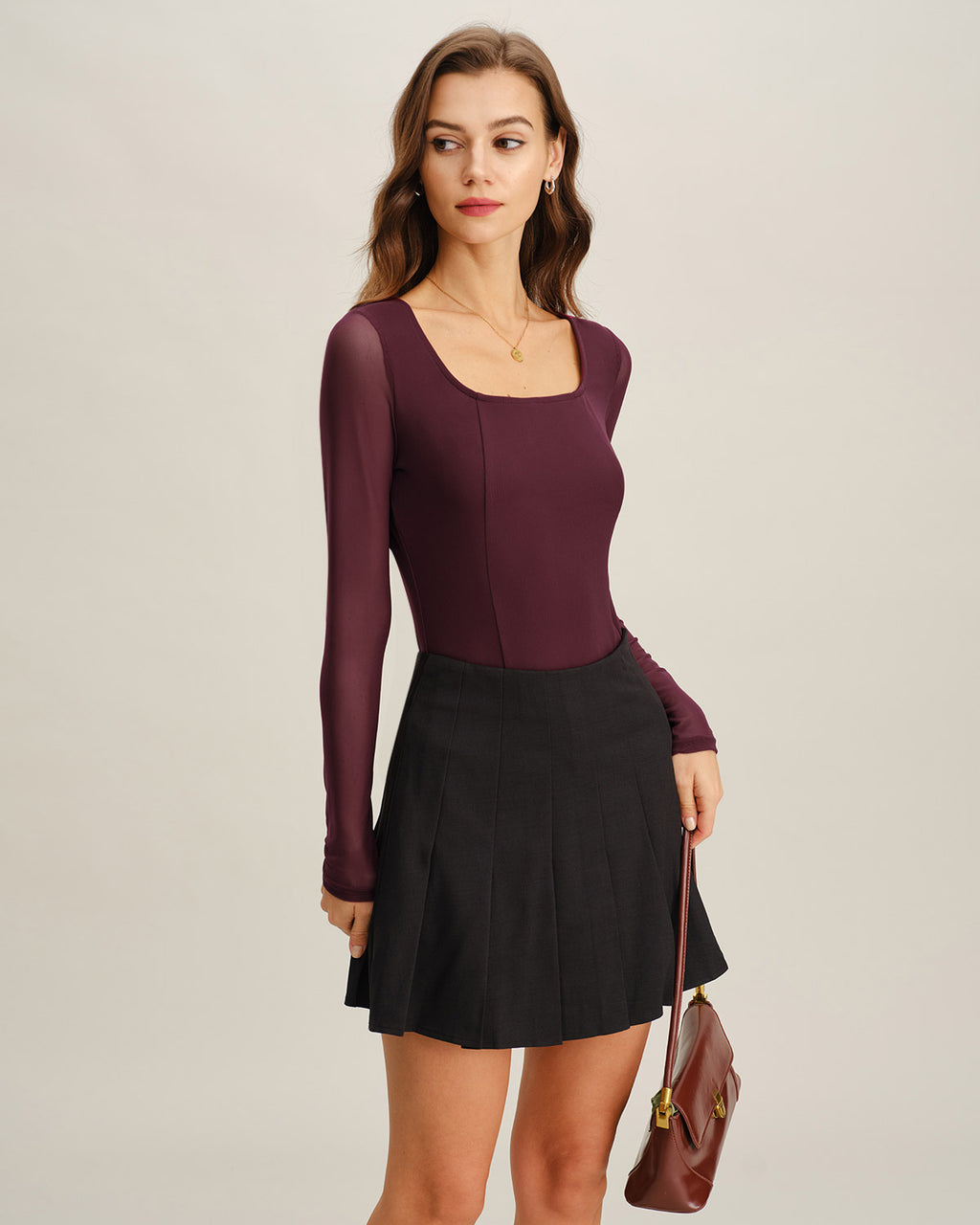 Women's Knitted Nylon Tees Tops - RIHOAS