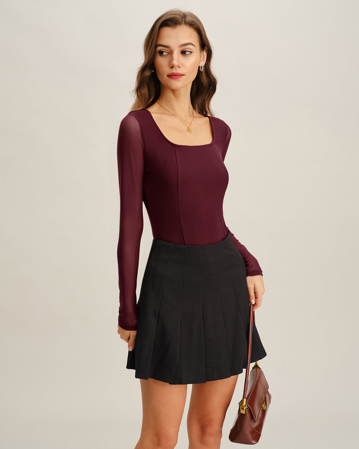 Women's Knitted Nylon Tees Tops - RIHOAS