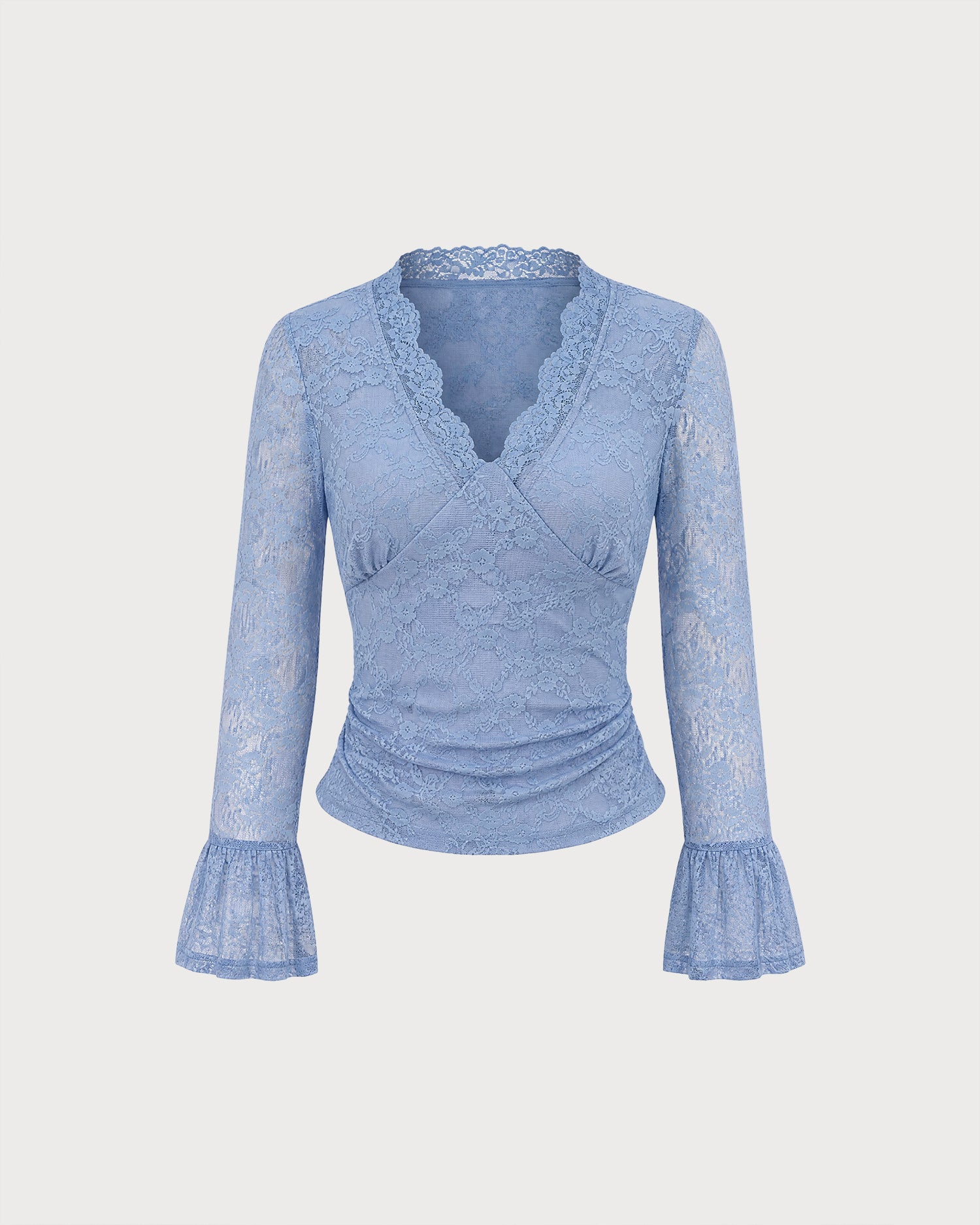 Blue Bell Sleeve Floral Lace Tee 06