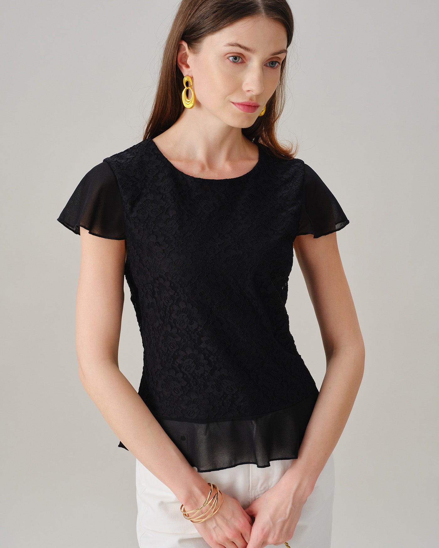 Women's Knitted Nylon Tees Tops - RIHOAS
