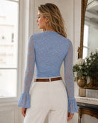 Blue Bell Sleeve Floral Lace Tee 02