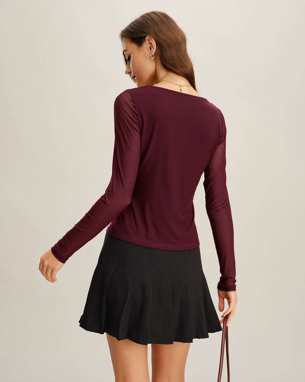 Women's Knitted Nylon Tees Tops - RIHOAS