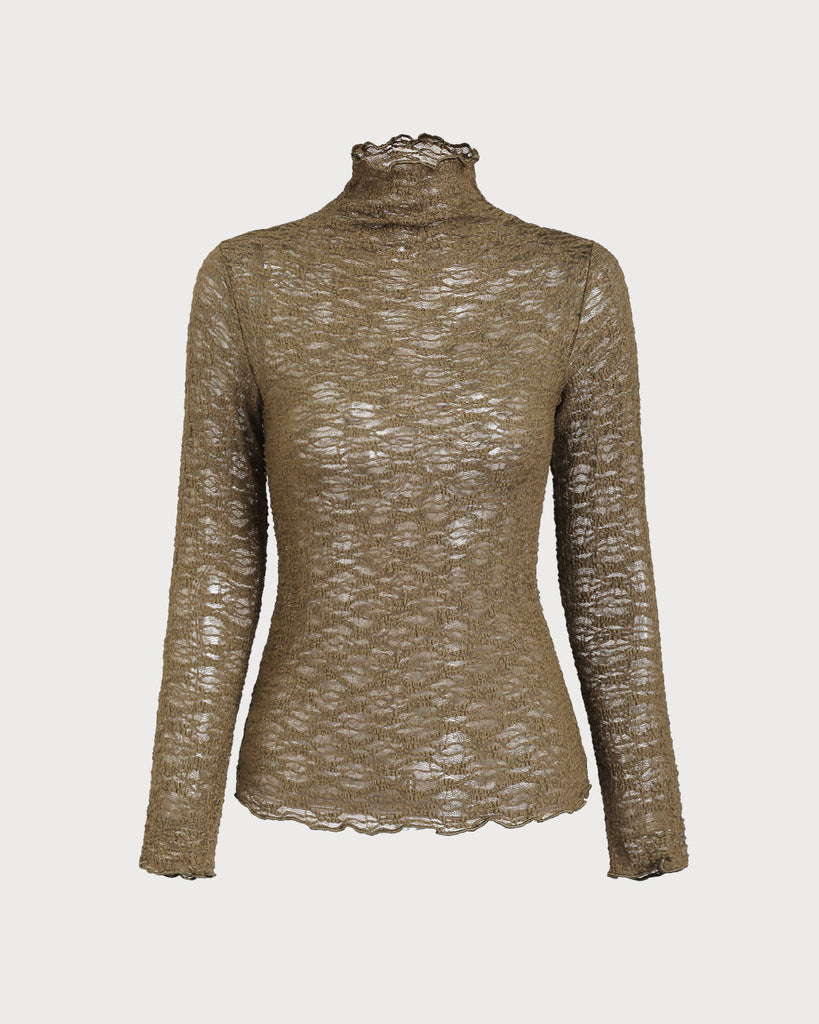 Women's Knitted Nylon Top Green Tops - RIHOAS