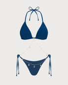 Women's Knitted Nylon Trim Bikini Set Bikinis - RIHOAS