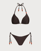 Women's Knitted Nylon Trim Bikini Set Bikinis - RIHOAS