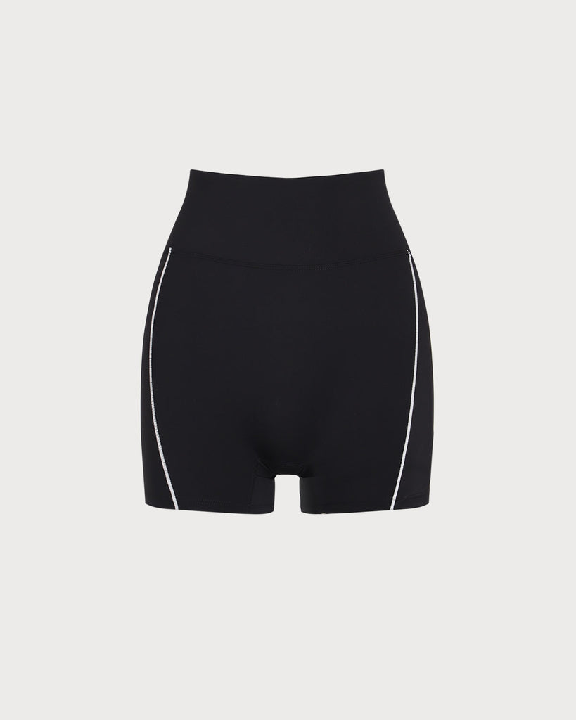 Women's Knitted Nylon Yoga Pants Black Yoga Bottoms - RIHOAS