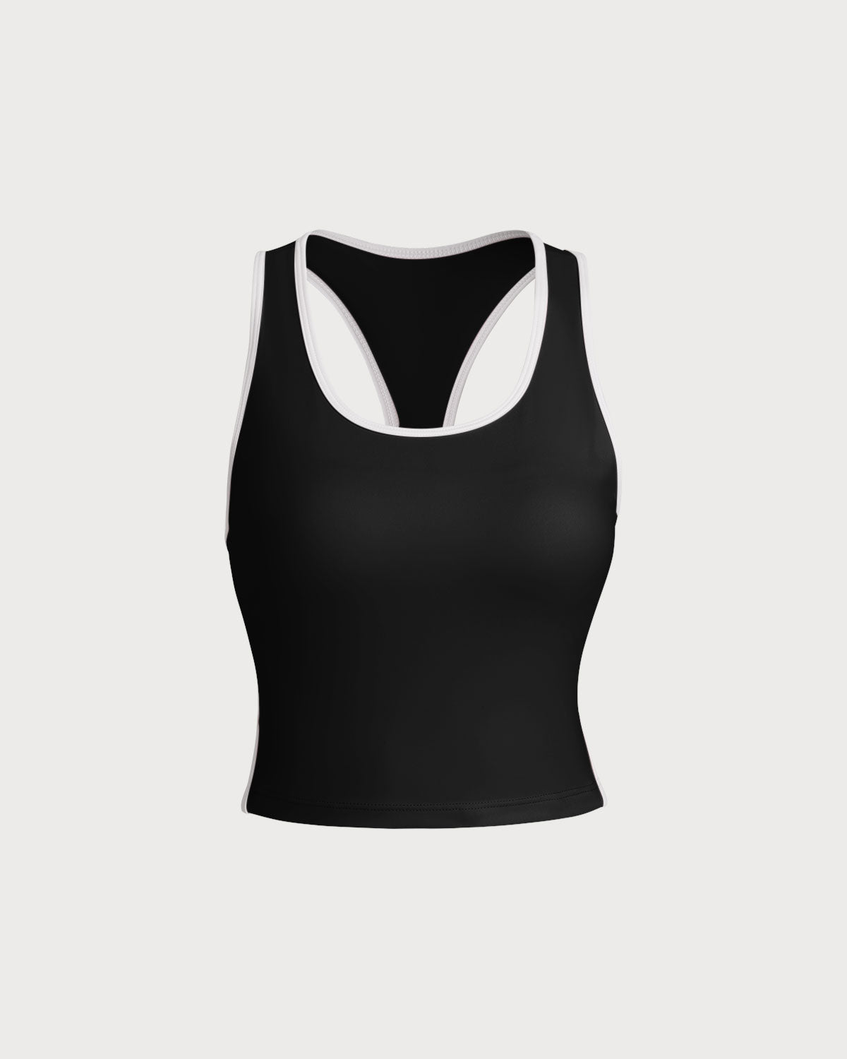 Black Scoop Neck Yoga Tank Top