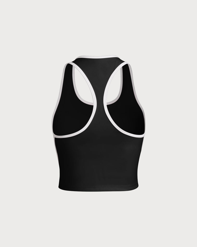Black Scoop Neck Yoga Tank Top